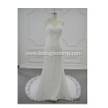 High quality elegant design white lace bridal ball gown wedding dress